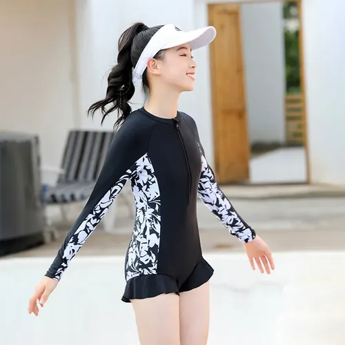 Cxre Traje De Baño For Niñas Manga Larga Upf 50+ &gorro Ce