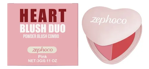 Rubor De Corazón Dúo Rosa Natural Maquillaje Pigmentado