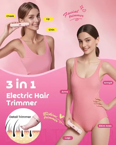 Bikini Trimmer Dovety 3-in-1 Painless Electric Razor Women