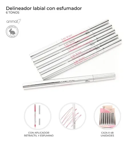 Delineador Labial Retractil Esfumador Skora Glow Vibes Tonos