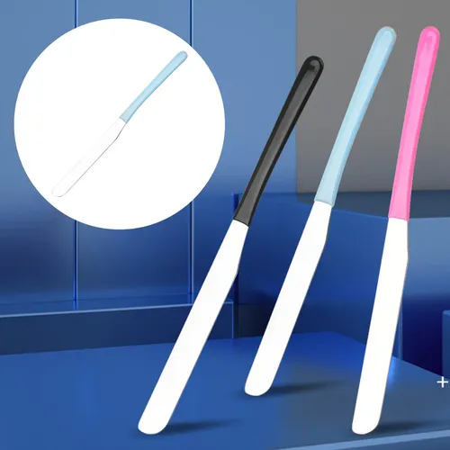 Espátula De Mezcla De Maquillaje De Metal, Herramienta Azul