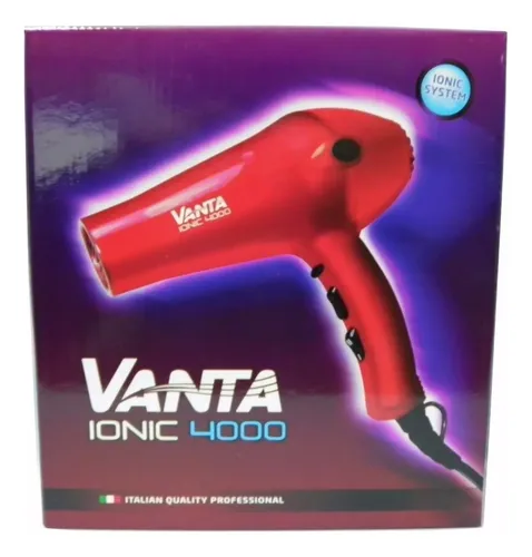 Secador de Pelo Vanta 4000 Ionic Negro 2000W Iónico Profesional 2 Velocidades