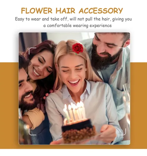12 Piezas Pinza De Pelo Con Rosas Florales Para Novia