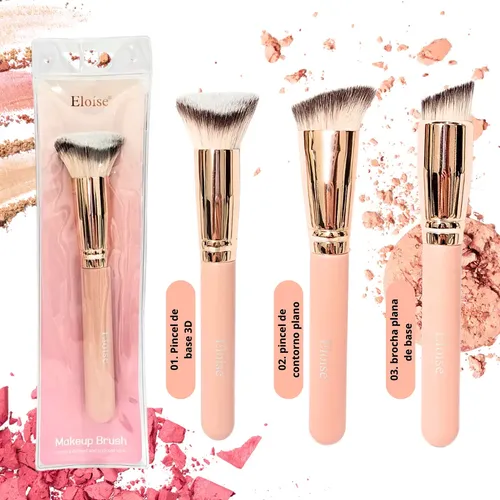 Brocha Para Maquillaje Kabuki Base Rubor Contorno X1 Unidad