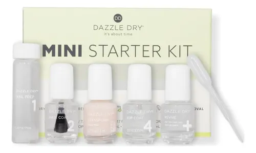 Kit De Uñas Dazzle Dry Mini Con Base, Top Coat Y Transform