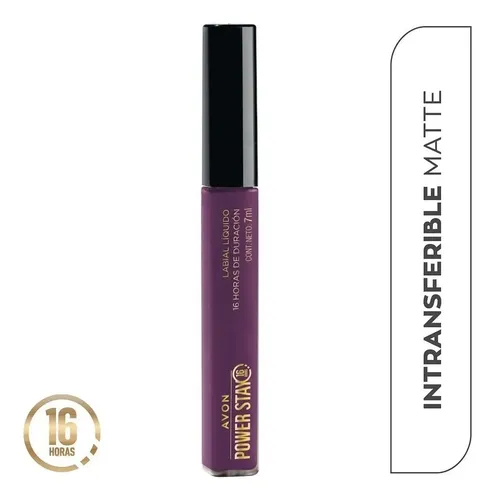 Labial Líquido Power Stay 16 Hrs Mate 6 Ml – Avon Color POWER ON PLUM