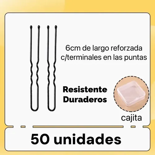 Horquillas Invisibles Packx50 Rubio/negro En Caja Peinados