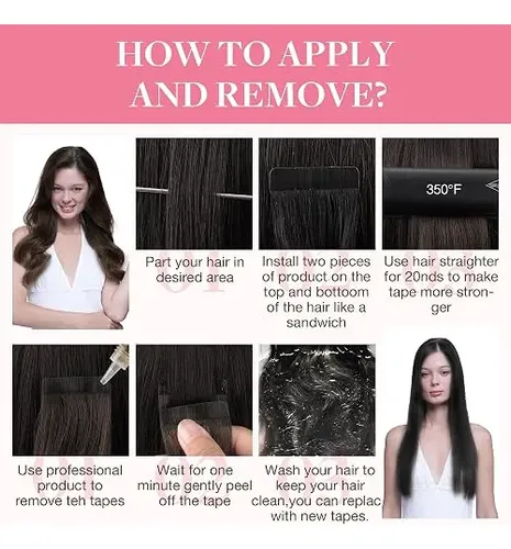 Extensiones Cabello Humano Goo Goo Remy Cinta Adhesiva 24