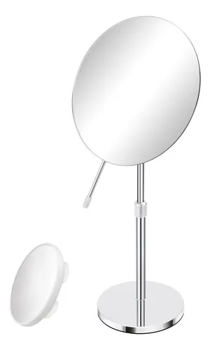 Espejo De Maquillaje Ffowcye 20cm Con Aumento 10x Cromado