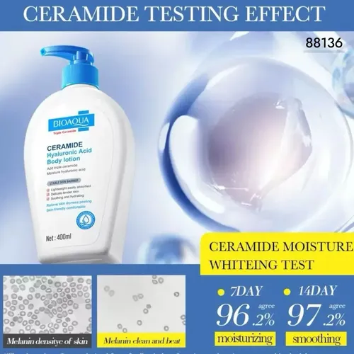 Crema Corporal Ceramida Acido Hialuronico Bioaqua 400ml Algodón