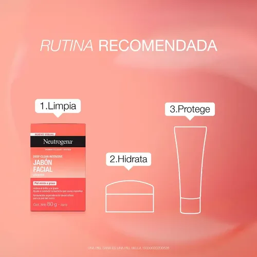 Jabón Facial En Barra Neutrogena Deep Clean Intensive 80g Momento De Aplicación Día/noche Tipo De Piel Mixta A Piel Grasa