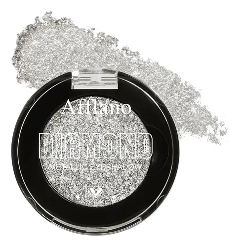 Afflano Sombra Glitter Plateada Gris Plata Intensa