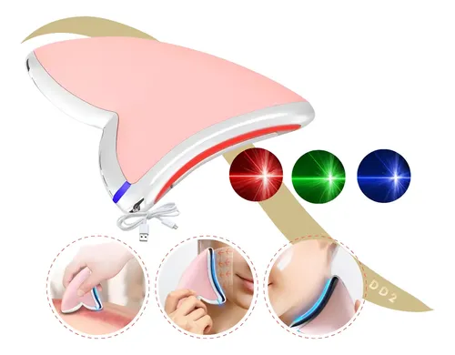 Masajeador Guasha Electrico Facial Cuello Calor Fototerapia