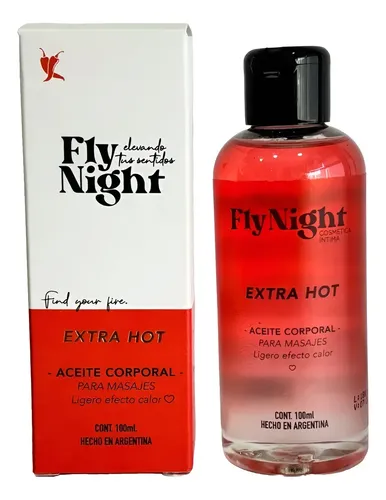 Fly Night Aceite Lubricante Corporal Masajes Extra Hot 100ml