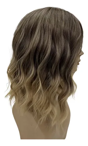Peluca De Pelo Simil Natural Con Ondas Uso Diario Opaca