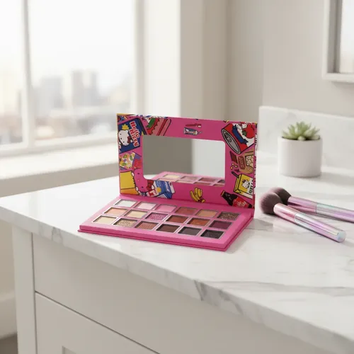 Paleta 18 Sombras De Ojos Combinadas Hello Kitty C/espejo