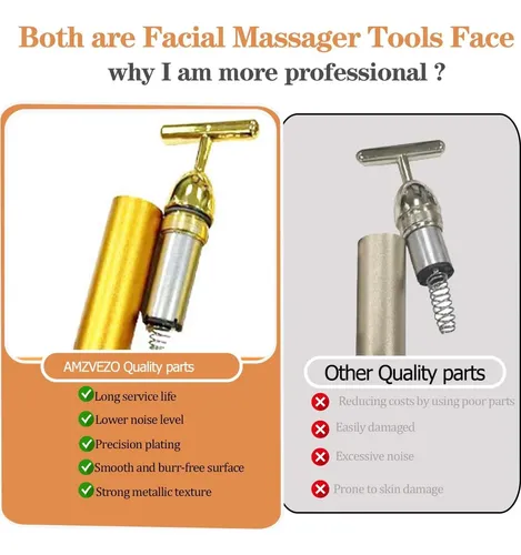 Massajador Facial En T 24k De Amzvezo Plata