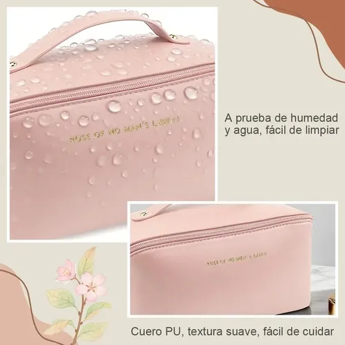 Set 2 Neceseres Organizadores De Maquillaje Viaje Grande Negro Liso