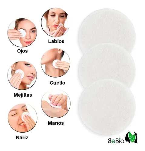X3 Pad Desmaquillantes Reutilizables De Algodón Y Bambú