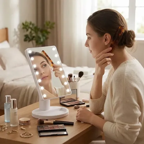 Espejo Con Luz Led Maquillaje De Mesa Portatil Tactil