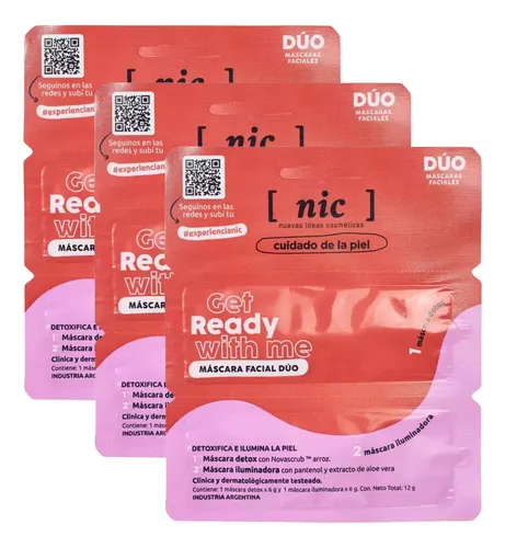 Mascara Facial Nic Get Ready Detox Exfoliante Iluminadora X3