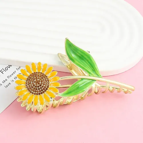 #1 Piece Sunflower Shape Hair Brooch +