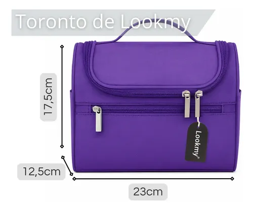 Neceser De Viaje Violeta Lookmy | portacosmetico Viaje organizador cosméticos | Porta maquillaje mujer | Organizador de viaje necessaire | Neceseres hombre valija o baño