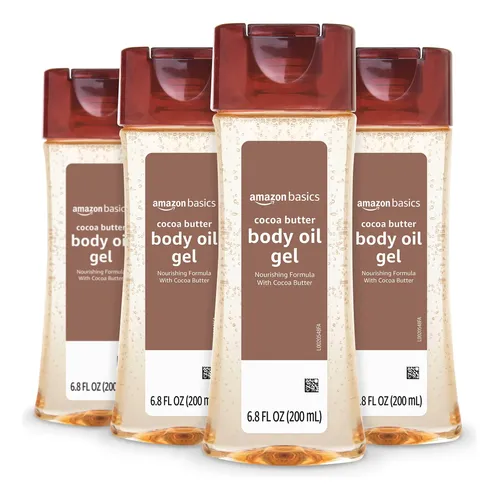 Body Oil Gel Amazon Basics W/ Cocoa Butter 200ml (pack Of 4)