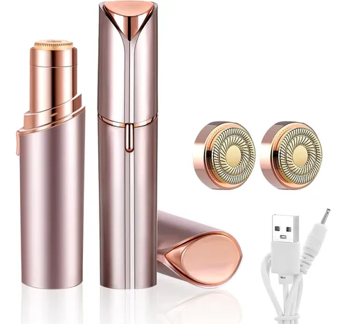 Depiladora Eléctrica Facial Mujer Portátil Champagne