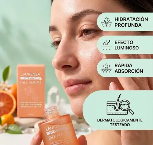 Serum Facial Vitamina C Laurenza 30 Ml Momento de aplicación Día/Noche Tipo de piel Todo tipo de piel