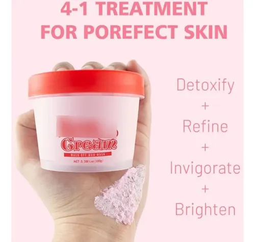 Mascarilla Facial De Arcilla Con Extracto De Fresa Y Leche