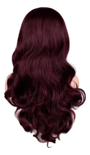 Peluca Sin Flequillo Ondas Caoba Teatro Oncologica Cosplay