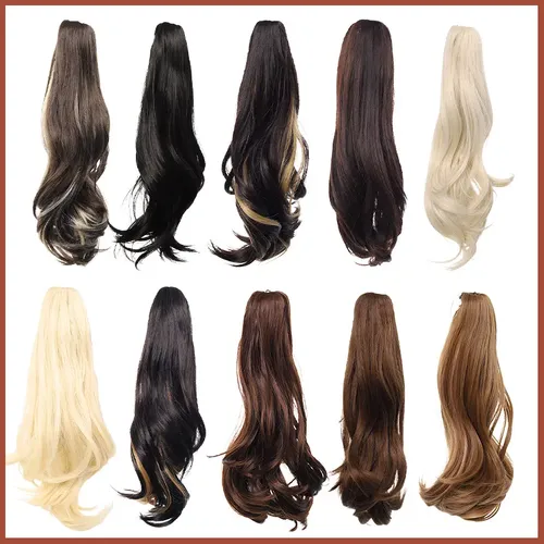 Coleta Postiza Cabello Ondulado Extensiones Pelo Largo Mujer