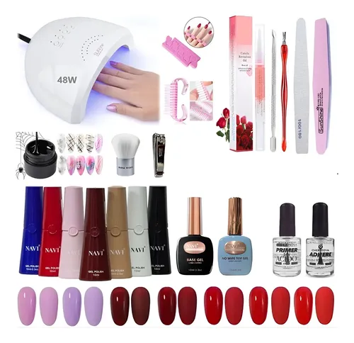 Kit Inicial X17u. Cabina Led Uv 48w Uñas Semip+ 2 Gel Regalo