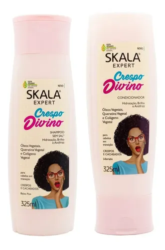 Skala Crespo Divino Kit Shampoo y Acondicionador Vegano Rulos Pelo