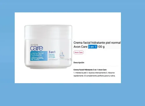 Crema Facial Hidratante Care 100g Avon