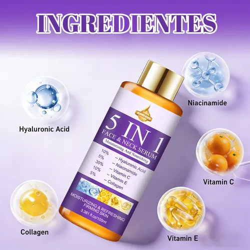 Sérum 5 En 1 Rostro Cuello Reafirmante Y Antioxidante 100 Ml