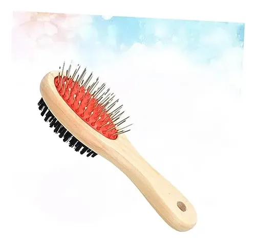 //hair Brush With Bamboo Handle In The Shape Of A Comb, &//