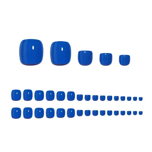 Uñas Press On Para Pies Kit Completo Reutilizable Veluna – Azul