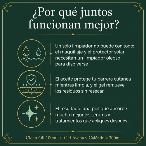 Kit Doble Limpieza Facial Clean Oil + Gel Avena Biobellus