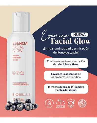 Esencia Facial Biobellus Glow Niacinamida Y Te Verde 125 Ml