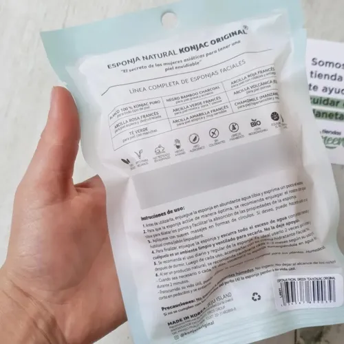 Esponja Coreana Konjac Te Verde Antimanchas Purificacion