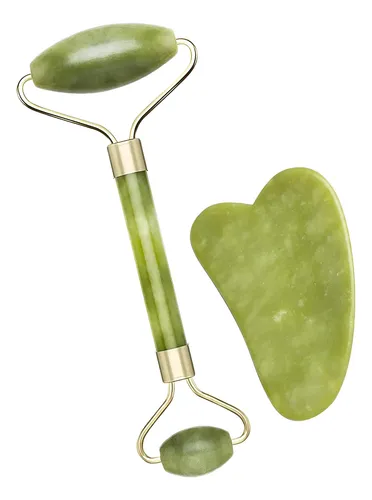 Rodillo Jade Roller Con Gua Sha Masajeador Facial Corporal