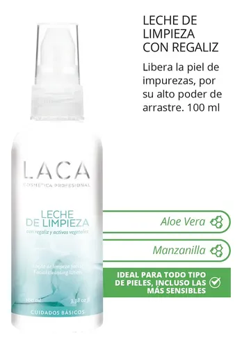 Leche De Limpieza Laca Regaliz Y Activos Vegetales 100ml
