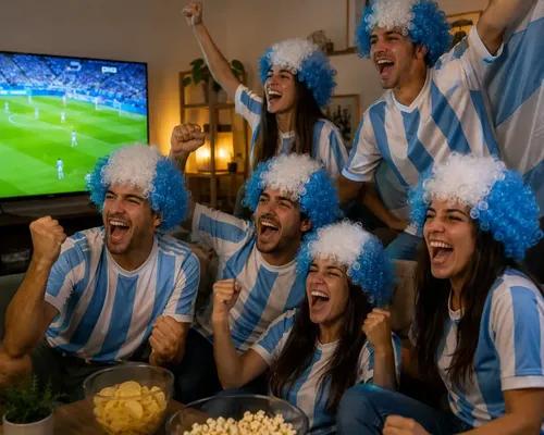 Peluca Argentina Cotillón Mundial Hinchada Fútbol Fiesta