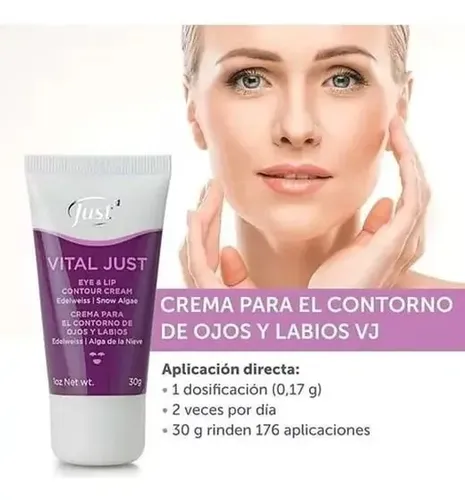 Crema Contorno de Ojos Just 30mL Libre de Parabenos Hidratante