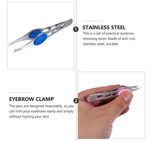 Set De 4 Pinzas De Acero Inoxidable Para Cejas Creativas