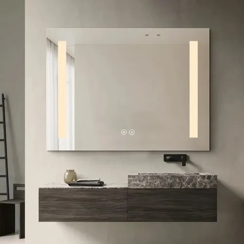 Espejo Rectangular Moderno Luz Led Desempañador 60×80 Hogar Espejo