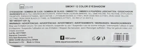 Paleta De Sombras Para Ojos Idccolor Smoky 12 Colores