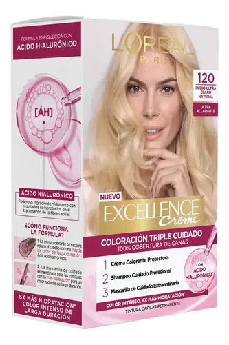 Kit Tintura Excellence Creme de L’Oréal Para Rubio Ultra Claro Natural 120 Sin Amoníaco
